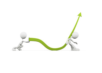 Teamwork for success or pushing for growth.