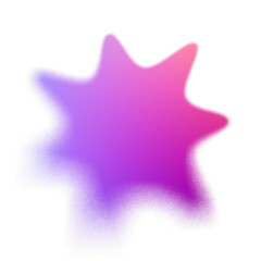 Obraz premium Abstract gradient starburst shape on transparent background, soft blurred colorful spiky form with modern aesthetic, minimal ui element for branding, creative design, and digital background 