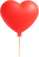 Red Cute Heart Stick Balloon_Heart Balloon_Red Balloon_Event Balloon_Valentine's Day