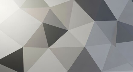 Fototapeta premium Geometric Mosaic Pattern: Abstract Shades of Grey Triangles