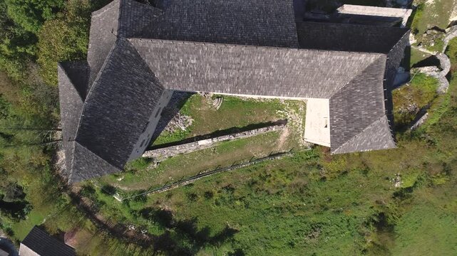 Kostel Castle courtyard top view