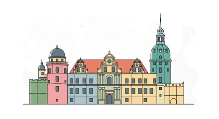 Torgau Castle A Colorful Architectural Landmark in Germany.