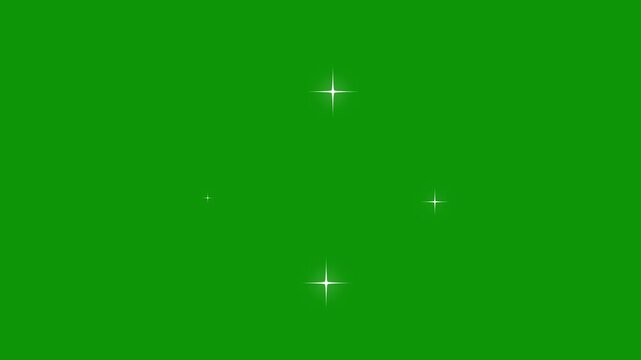 Twinkling Fairy Stars Animation, Shiny Glowing Sparkles on Black Background, Seamless Loop Night Sky with Alpha Channel for Festive Holiday Intros Overlays. 4K