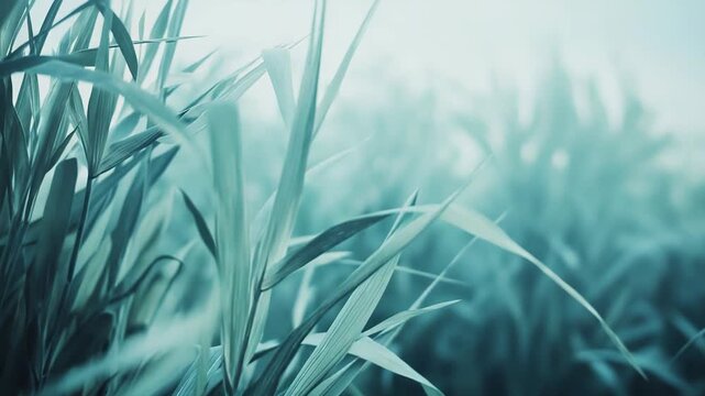 Lush green grass leaves creating a gentle natural backdrop, illustrating concepts of freshness, growth, nature, peace, and environmental well being in a calming setting