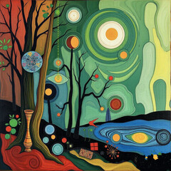 urban landscape with trees