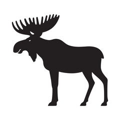 Fototapeta premium moose vector silhouette outline abstract logo design idea collection