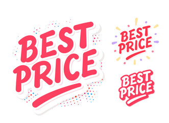 Best Price red lettering sticker set