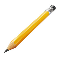Yellow pencil on clear background