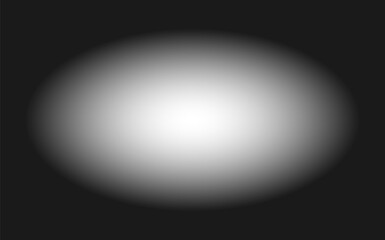 Bright white radial gradient spotlight glowing softly on a dark black background