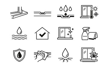 Start vector icons climate silhouette indoor calm icon routine maintenance damage awareness
