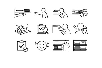 Hand test silhouette usability calm reach modern confirmation wardrobe icon icons vector