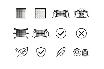 Selection mesh stretch fiberglass vector calm metal window icon type material silhouettes