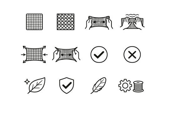 Selection mesh stretch fiberglass vector calm metal window icon type material silhouettes