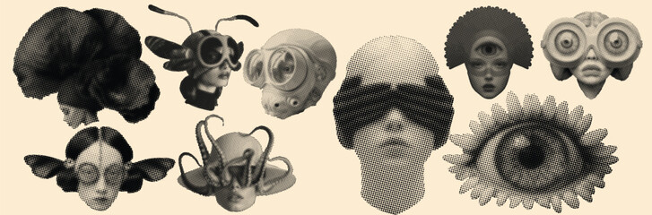 Haftoon Effect Surreal Hybrid Portrait Illustration