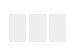 Fototapeta premium Three blank white panels, possibly for a tri-fold brochure or presentation. A thin black border surrounds each panel