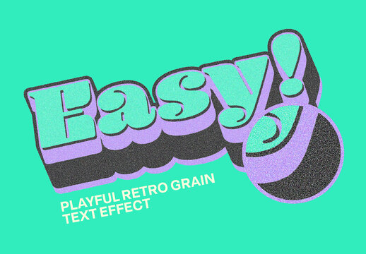 Purple and Green Playful Retro Grain Text Effect