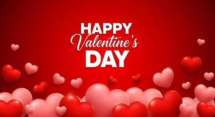 Happy valentines day wishes with red hearts and love