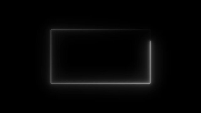 neon glowing frame background.4k video black screen