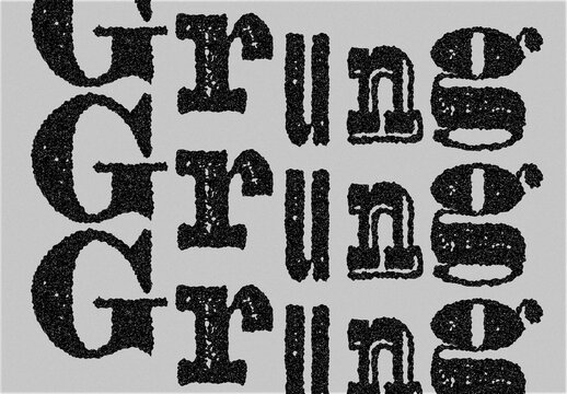 Black Distressed Grunge Stamp Text Effect