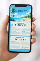 Electronic Flight Ticket on Smartphone Screen