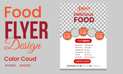 Obraz premium Modern Food Menu Flyer Template for Restaurant and Catering with African Cuisia