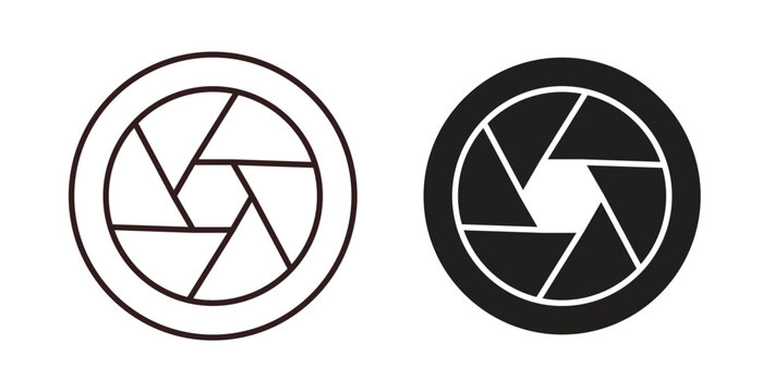 Camera shutter icon vector Illustration and outline Icons. vector silhouette.