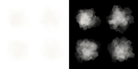 Naklejka premium Set of Transparent White Smoke and Fog Cloud Design Elements
