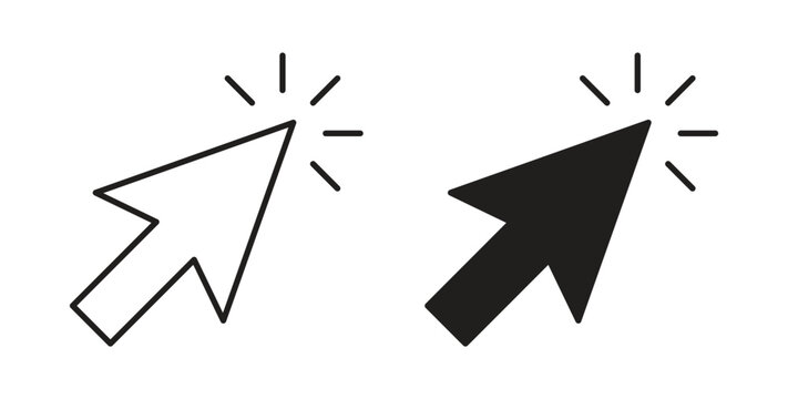 Click icon vector Illustration and outline Icons. vector silhouette.