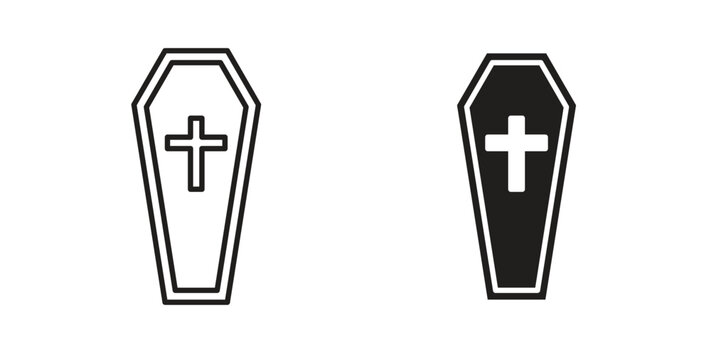 Coffin icon vector Illustration and outline Icons. vector silhouette.