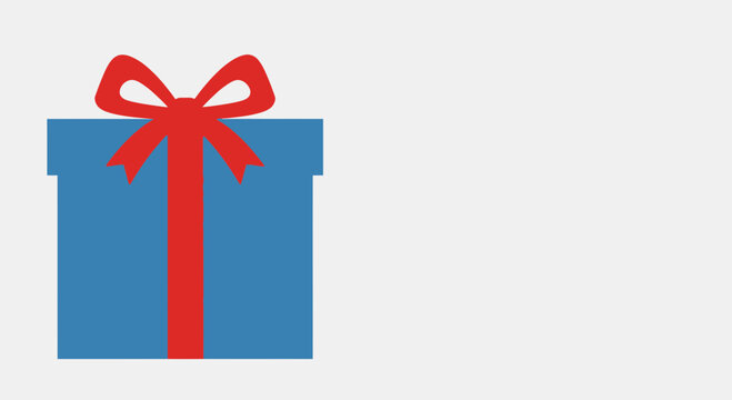 Blue Gift Box with Red Ribbon 2.