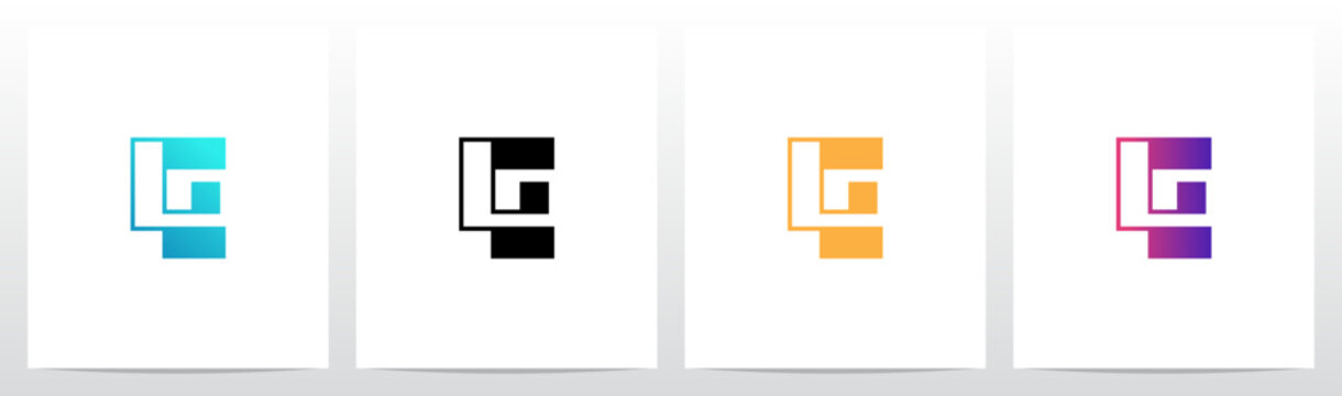 Rectangular Shape Connected by Lines Letter Initial Logo Design E