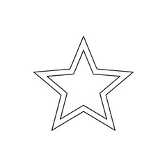 Obraz premium Double Outline Star Shape on Black Background symbol isolated on a transparent background