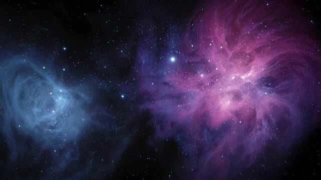 Cosmic nebula swirling in deep space 4k cinematic motion footage ultra hd star cluster