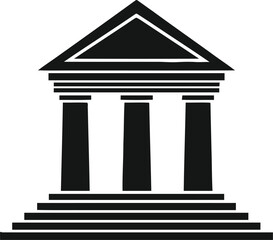 Naklejka premium Bank building architectural facade icon vector illustration design element for finance government legal institution logo