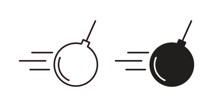 Demolition ball icon vector Illustration and outline Icons. vector silhouette.