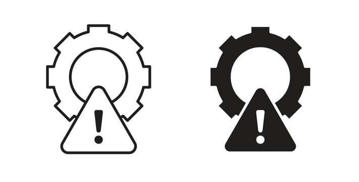Failure icon vector Illustration and outline Icons. vector silhouette.