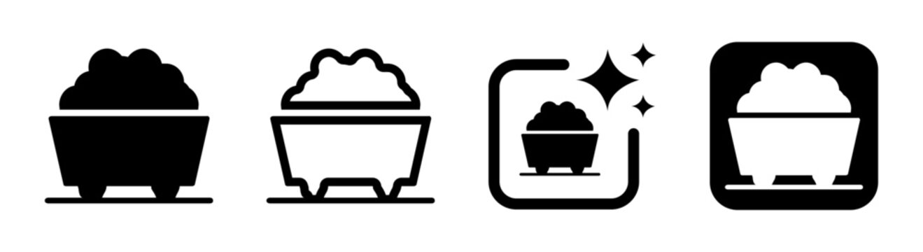 Charcoal cart icon symbolizing industrial energy transport and raw materials