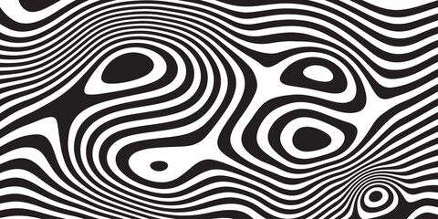 zebra skin texture An artistic black and white image that captures the eye with its wavy monochrome pattern. © NvM