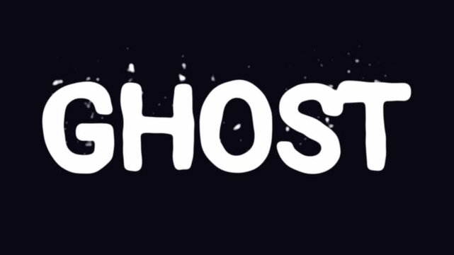 Ghost, white blurry wavy text on black backgound