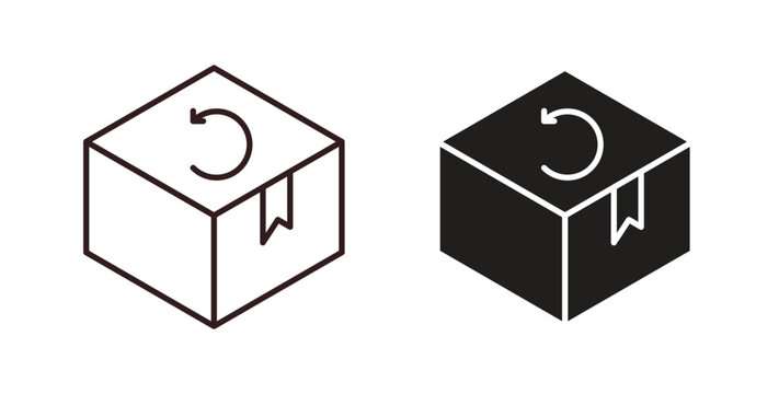 Return purchase icon vector Illustration and outline Icons. vector silhouette.
