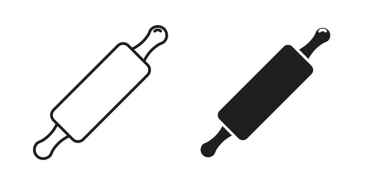 Rolling pin icon vector Illustration and outline Icons. vector silhouette.