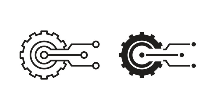 Technology icon vector Illustration and outline Icons. vector silhouette.