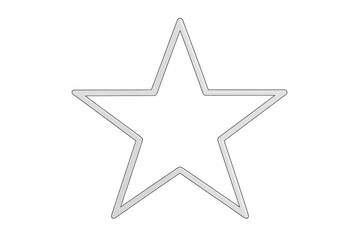 White five-pointed star outline icon with transparent background