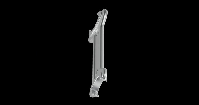Double open-end wrench 17-19 mm rotation animation seamlessly loopable. 3D rendering isolated on transparent background