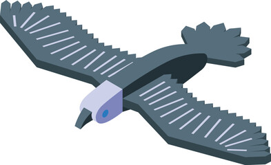 Obraz premium Majestic condor soaring through the sky, showcasing its impressive wingspan in a detailed isometric perspective