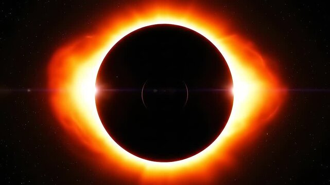 Stunning Solar Eclipse - A Celestial Spectacle of Light and Shadow.