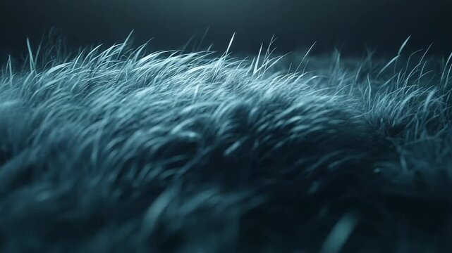 Blue blades of grass creating a soft, ethereal background texture with gentle light catching the tips, suggesting calmness, nature, and organic elements