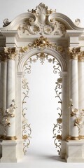 Naklejka premium Classical Luxury Frame with Ornate Floral Arch Design