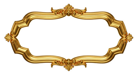 Ornate Gold Decorative Oval Frame with Swirls and Acanthus Leaves graphic design