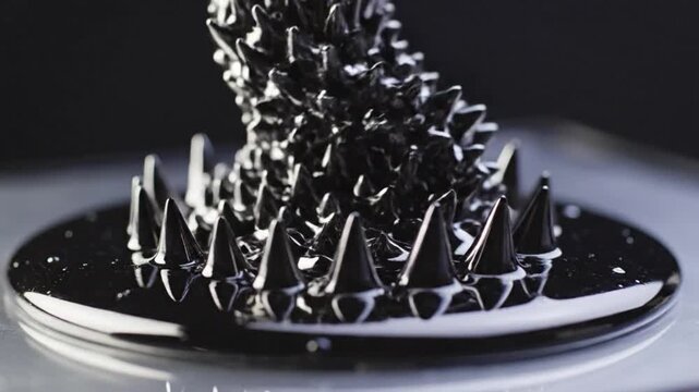 Ferrofluid Magnetic Fluid Spikes and Shapes in Magnetic Field